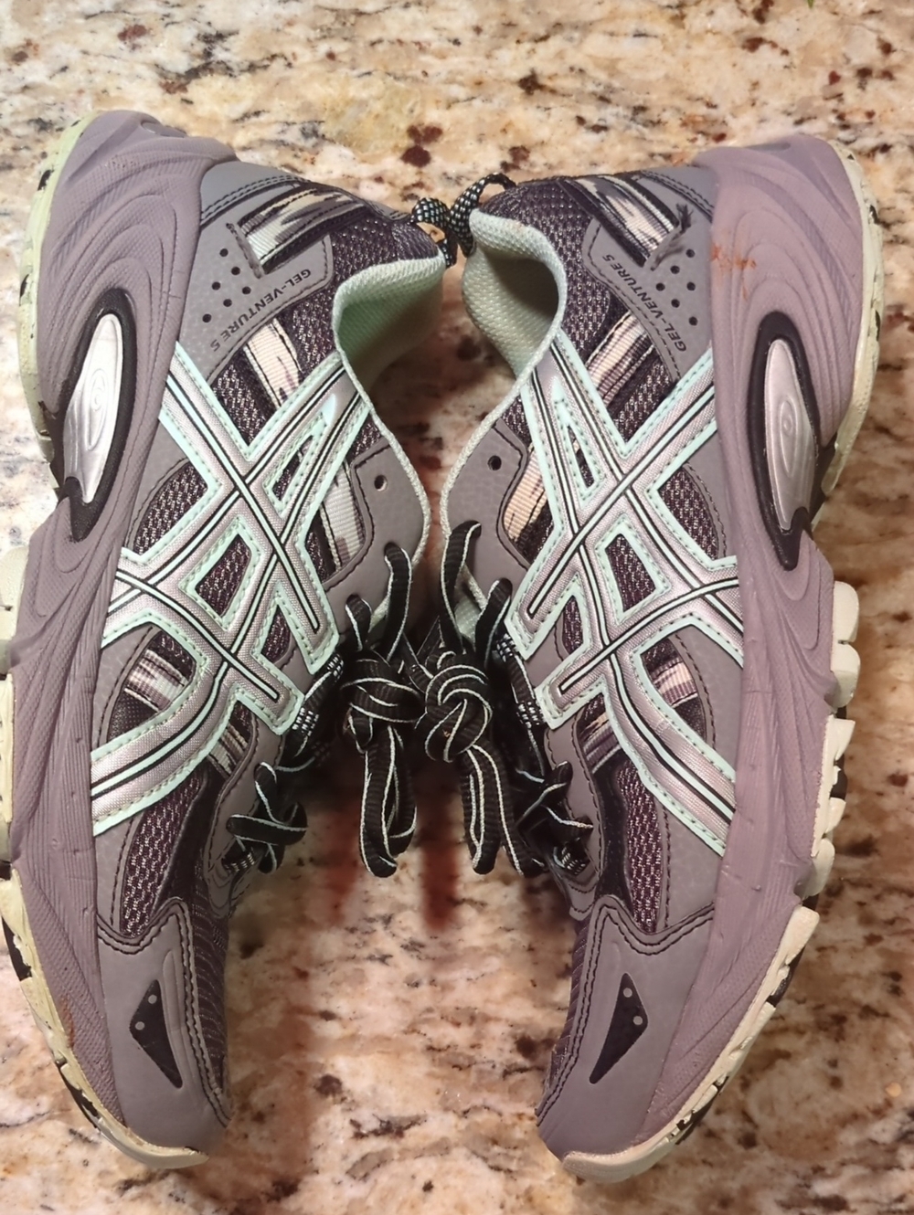 ASICS Women's Gray and Mint Athletic Running Shoes